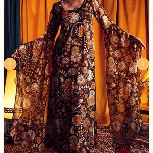 The Hippie Shake “Kiss The Sky” Brown Maxi Dress